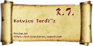 Kotvics Teréz névjegykártya